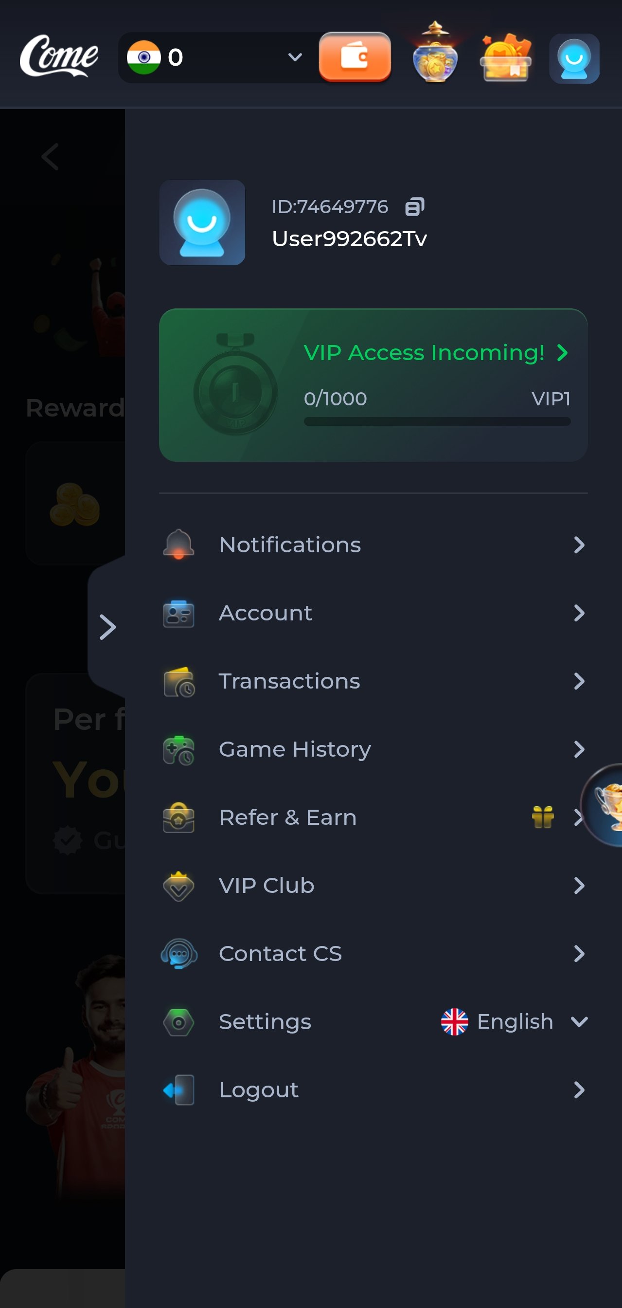 Come App screenshot 5 - gameplay view